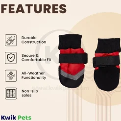 Fashion Pet Extreme All Weather Boots Red/Black XXXS