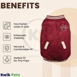 Fashion Pet Varsity Jacket Denim Cranberry XX-small