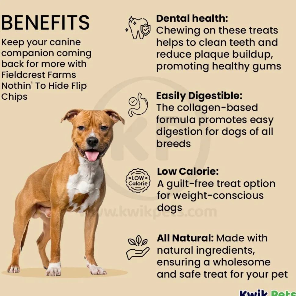 Fieldcrest Farms Nothin' To Hide Flip Chips Dog Treat Beef 8 Count 8.5-oz