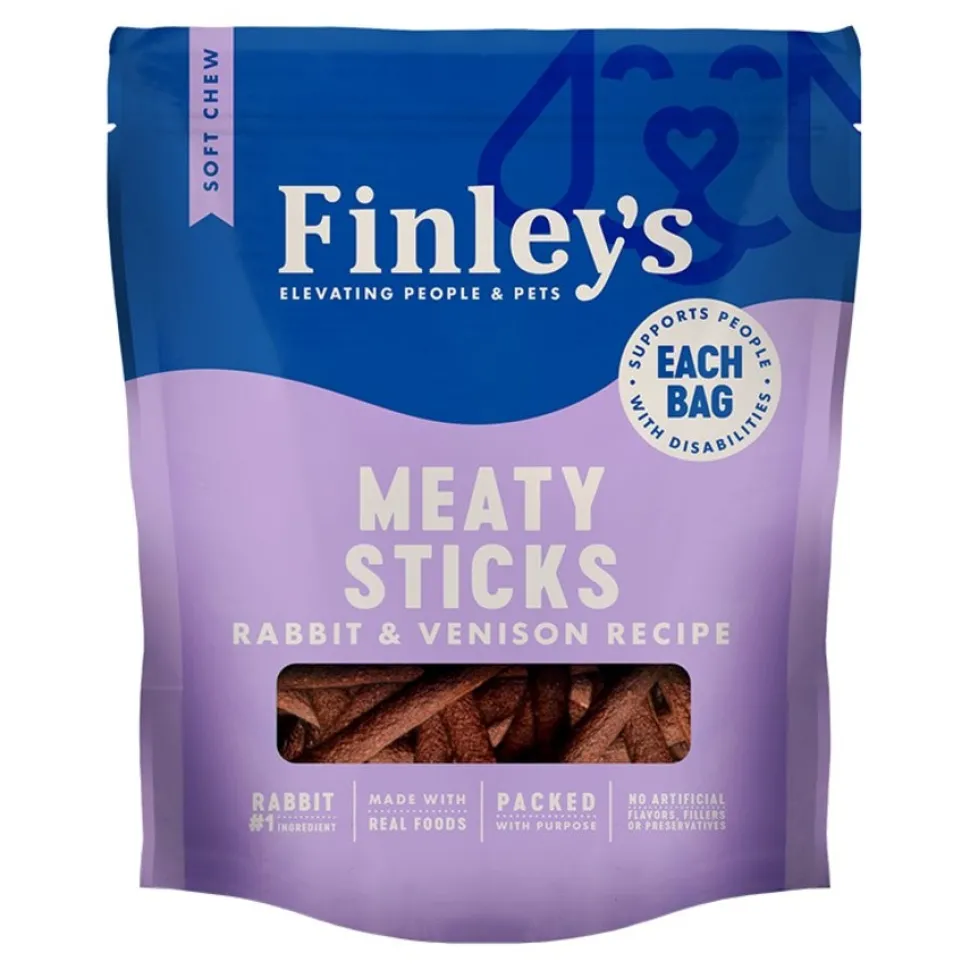 Finley's Meaty Sticks Rabbit & Venison Soft Chew Dog Treats 12-oz