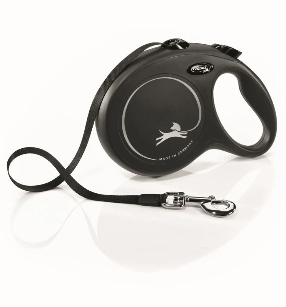 Flexi Classic Nylon Cord Dog Leash Black Large 26-ft Up To 110-lb