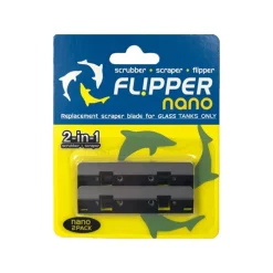 Flipper Cleaner Stainless Steel Replacement Blades for Glass Aquariums Black Nano 2 Count