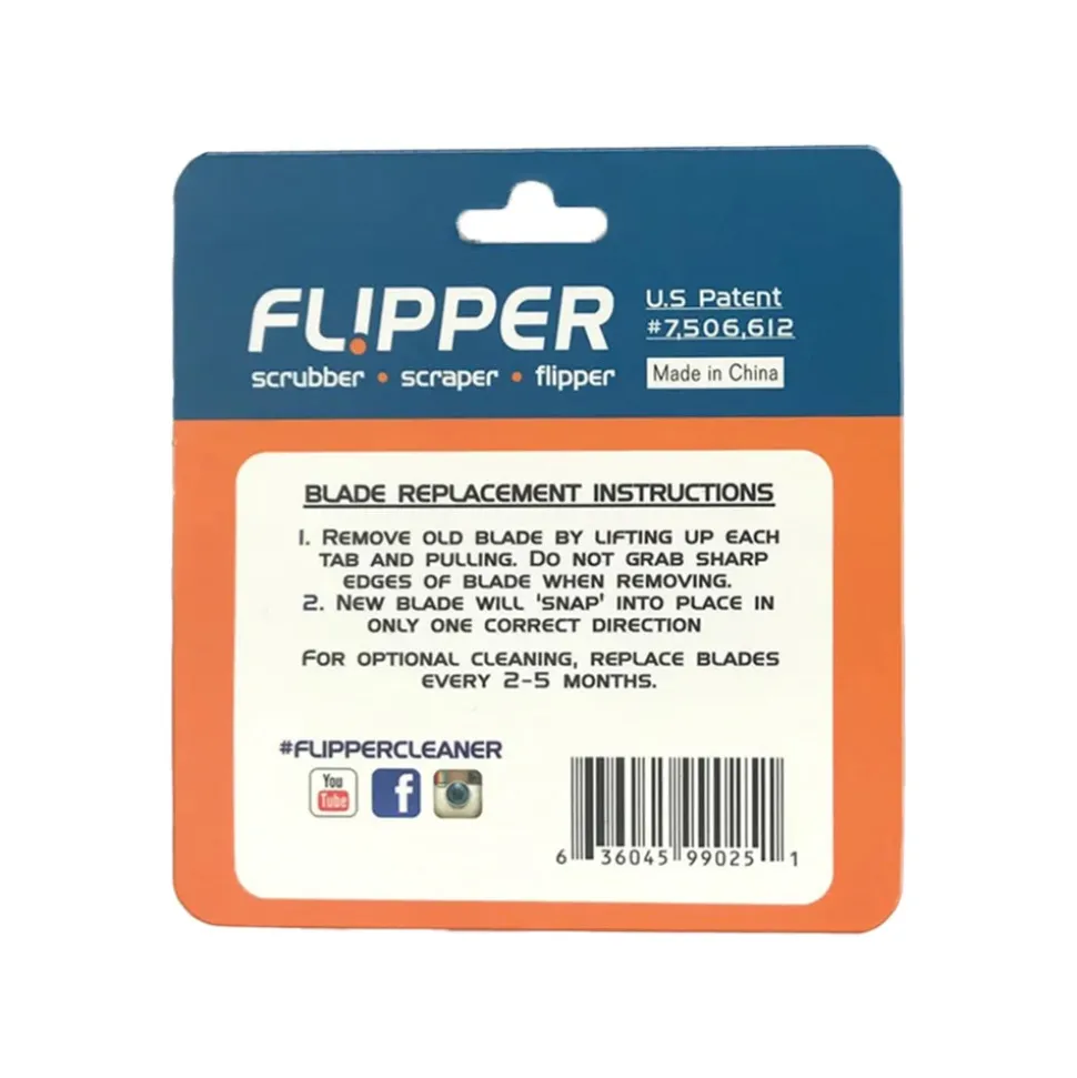 Flipper Cleaner Stainless Steel Replacement Blades for Glass Aquariums Black Standard 2 Count