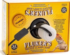 Fluker's Deluxe Ceramic Clamp Lamp with Switch Black 5.5-in