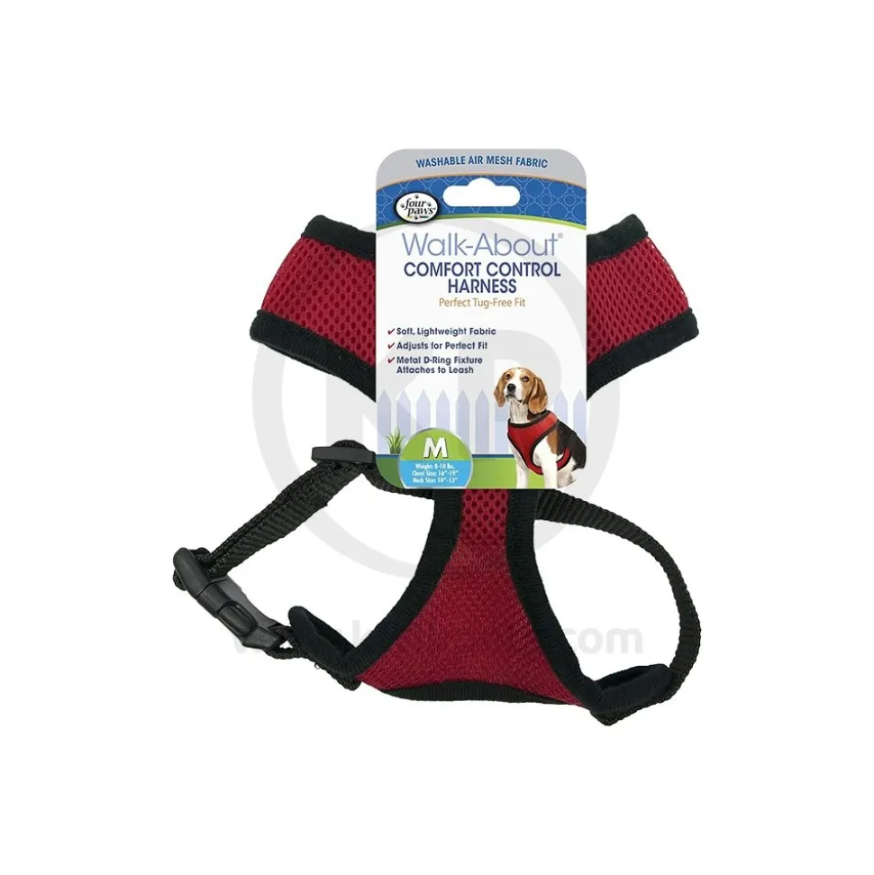 Four Paws Comfort Control Dog Harness Red Medium