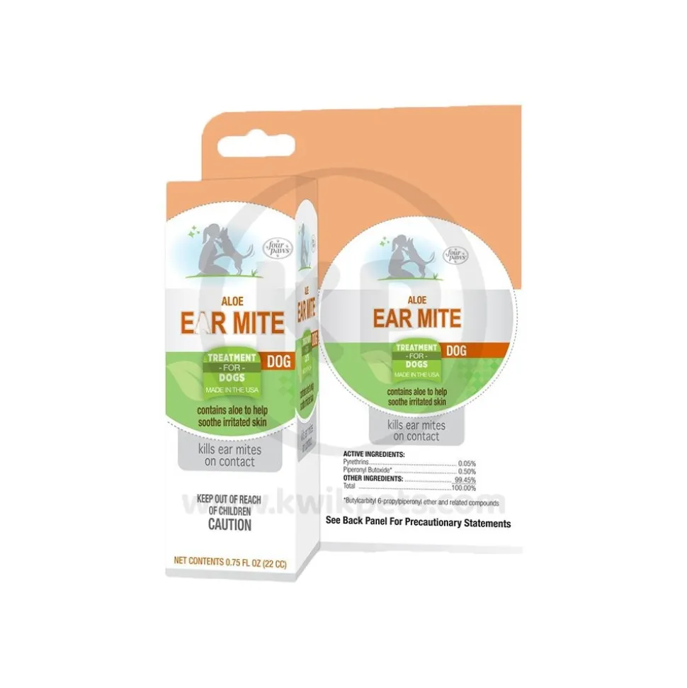 Four Paws Healthy Promise Aloe Ear Mite Treatment For Dogs 0.75-oz