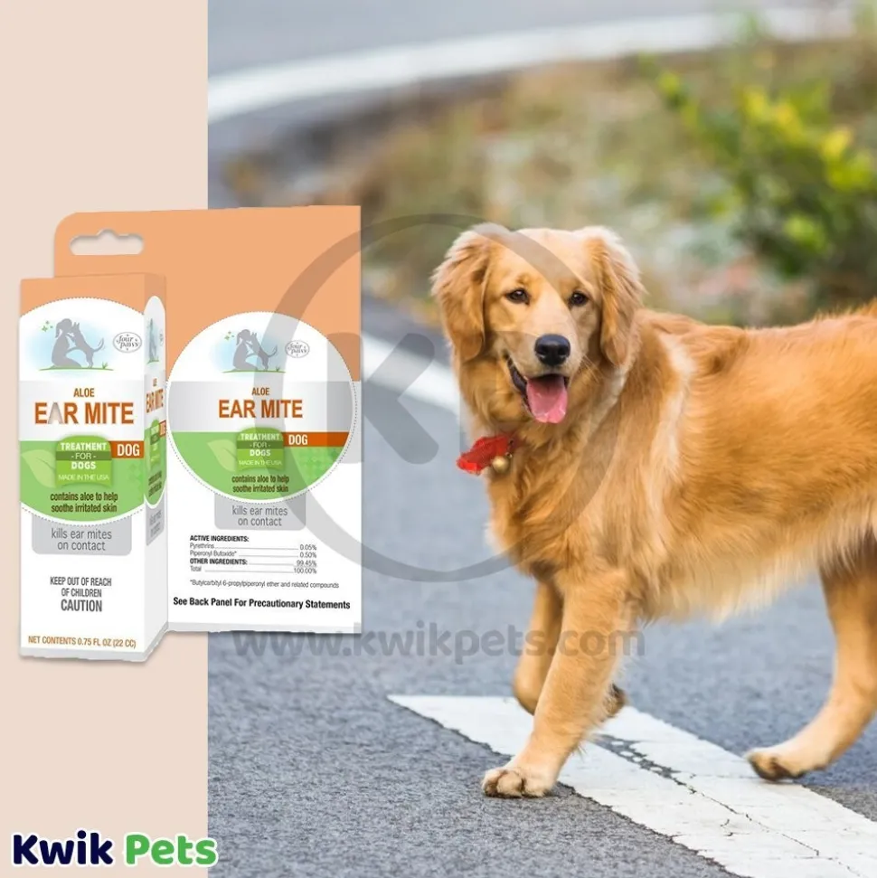 Four Paws Healthy Promise Aloe Ear Mite Treatment For Dogs 0.75-oz