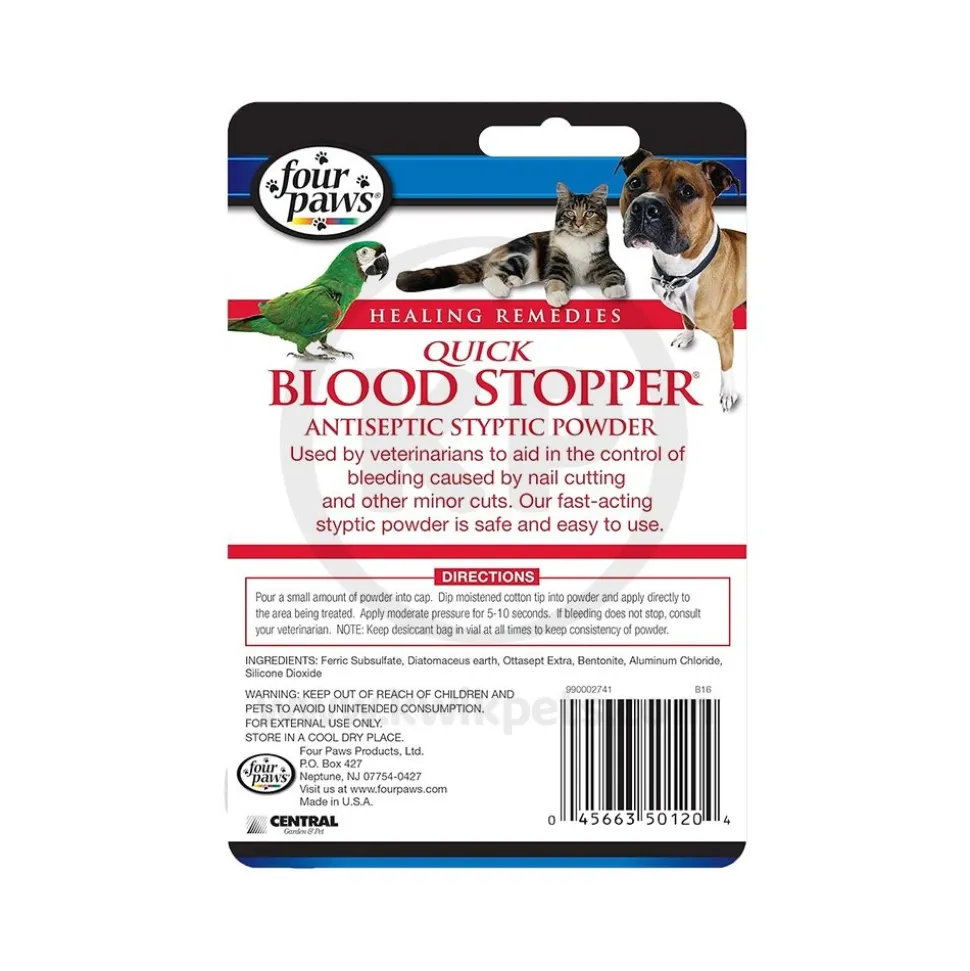 Four Paws Healthy Promise Quick-Action Blood Stopper Styptic Powder for Dogs, Cats & Birds 0.5-oz