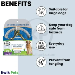 Four Paws Heavy Weight Dog Tie-Out Cable Silver 20-ft