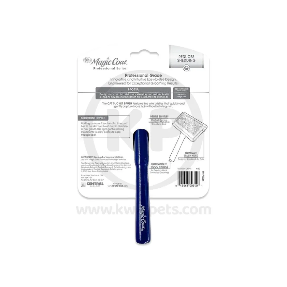 Four Paws Magic Coat Comfort-Grip Cat Slicker Brush Medium