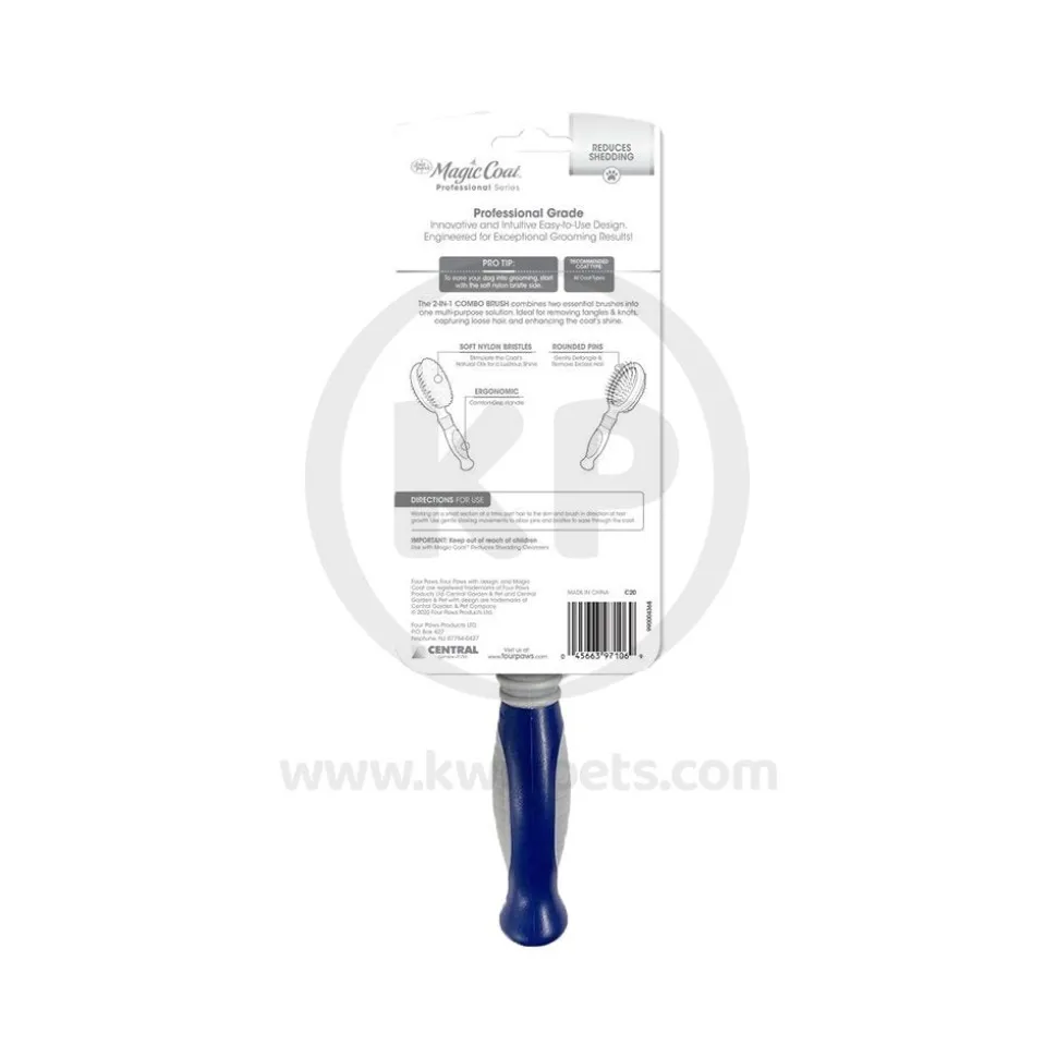 Four Paws Magic Coat 2-in-1 Combo Pin and Bristle Dog Brush