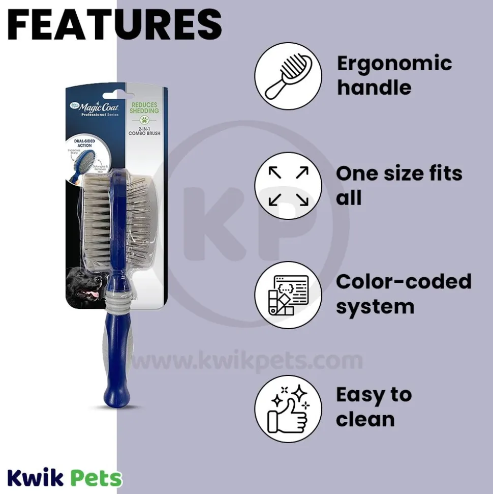 Four Paws Magic Coat 2-in-1 Combo Pin and Bristle Dog Brush