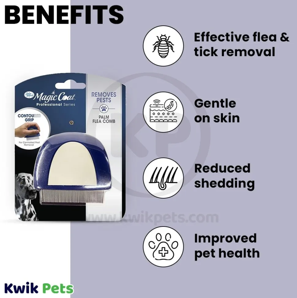 Four Paws Magic Coat Palm Flea Comb for Dog One Size
