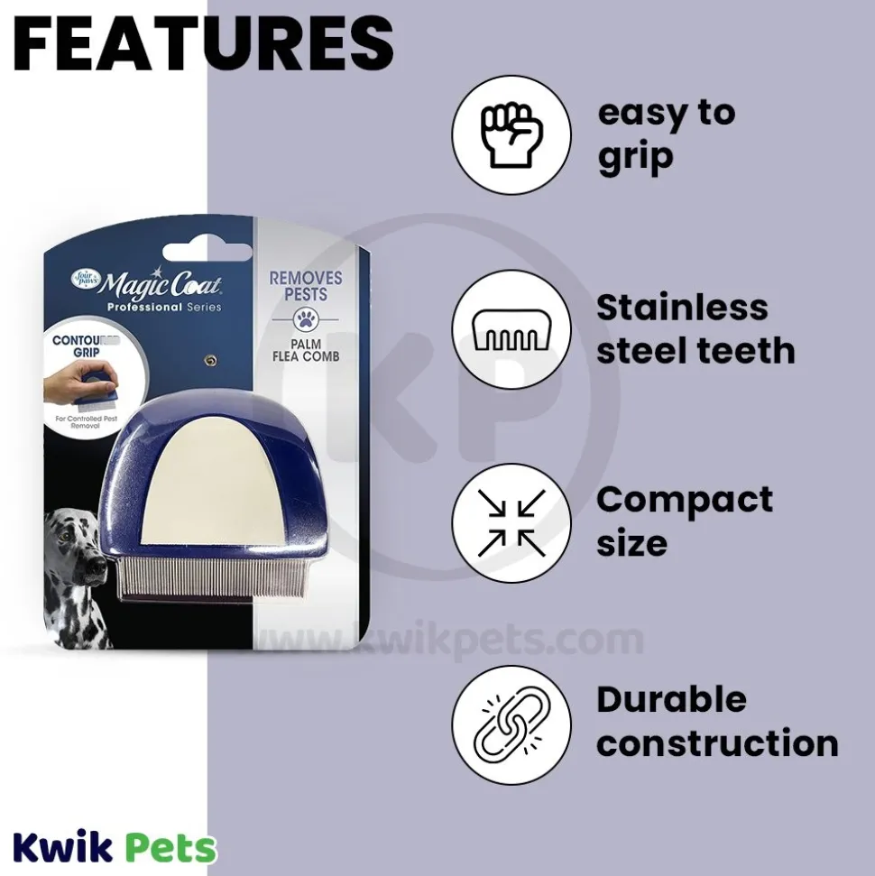 Four Paws Magic Coat Palm Flea Comb for Dog One Size