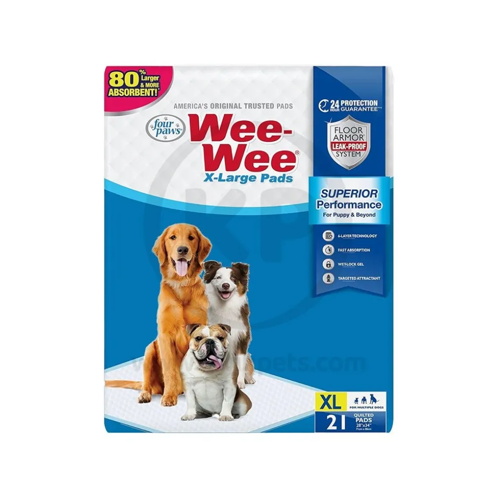 Four Paws Wee-Wee Superior Performance X-Large Dog Pee Pads 21 Count 28 in X 34 in
