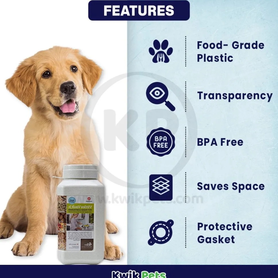 Gamma Vittles Vault Junior Compact Pet Food Container White 4-6 lbs
