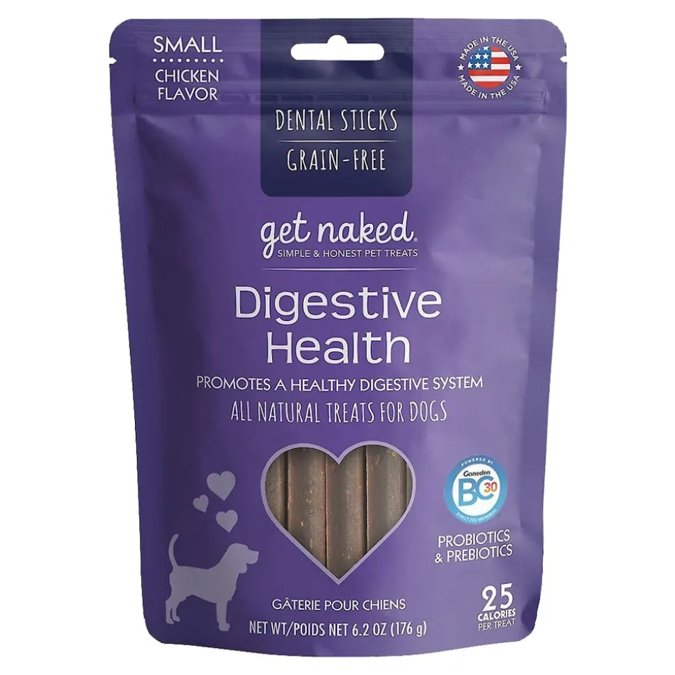Get Naked Digestive Health Grain-Free Dental Stick Chicken Dog Treats Small 6.2-oz