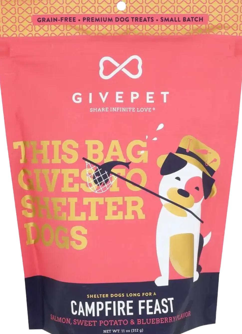 Givepet Campfire Feast Grain-Free Premium Dog Treats Salmon Sweet Potato & Blueberry 11-oz