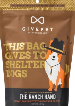 Givepet The Ranch Hand Grain-Free Premium Dog Treats Bison, Baked Potato & Carrot 11-oz