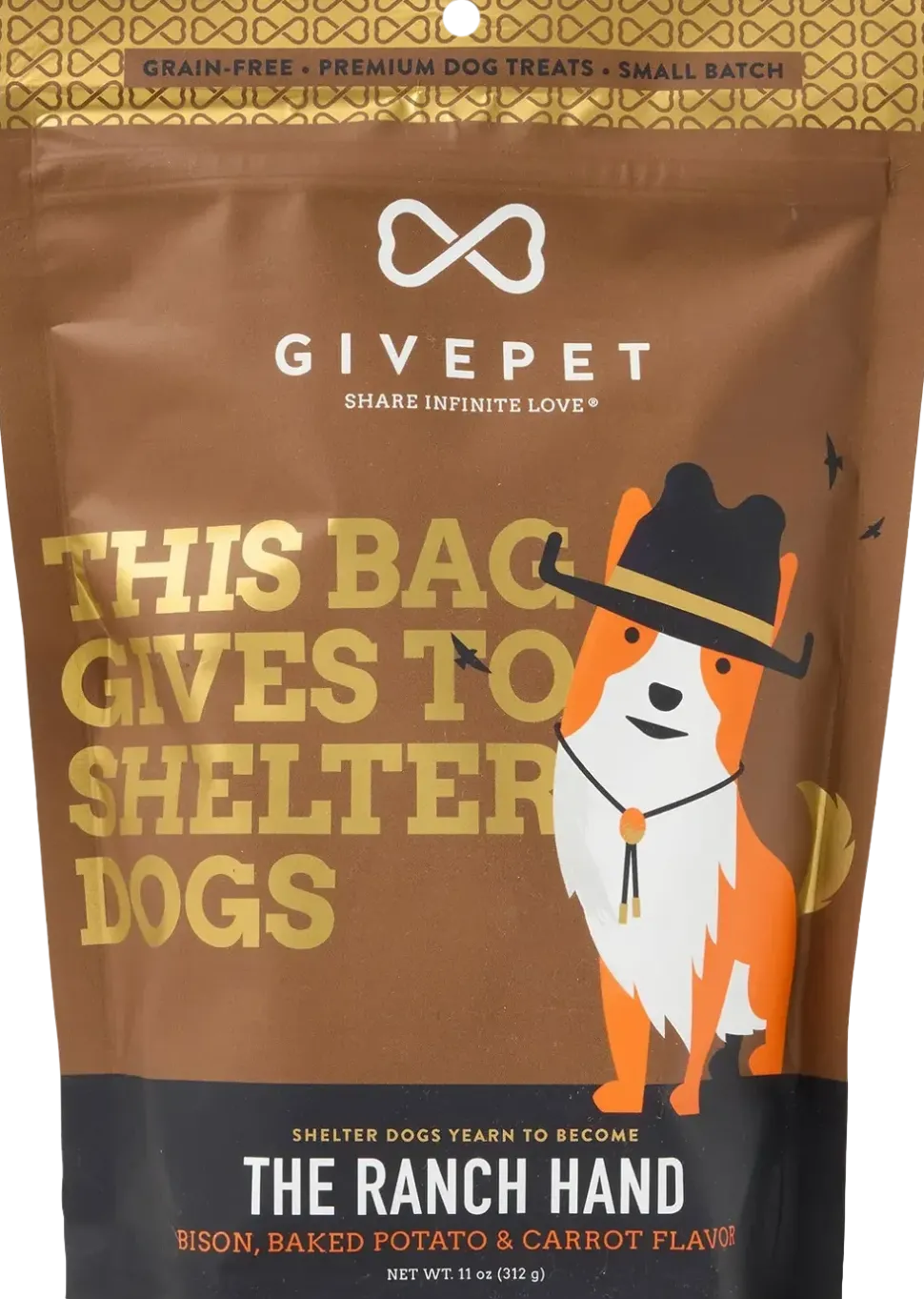 Givepet The Ranch Hand Grain-Free Premium Dog Treats Bison, Baked Potato & Carrot 11-oz