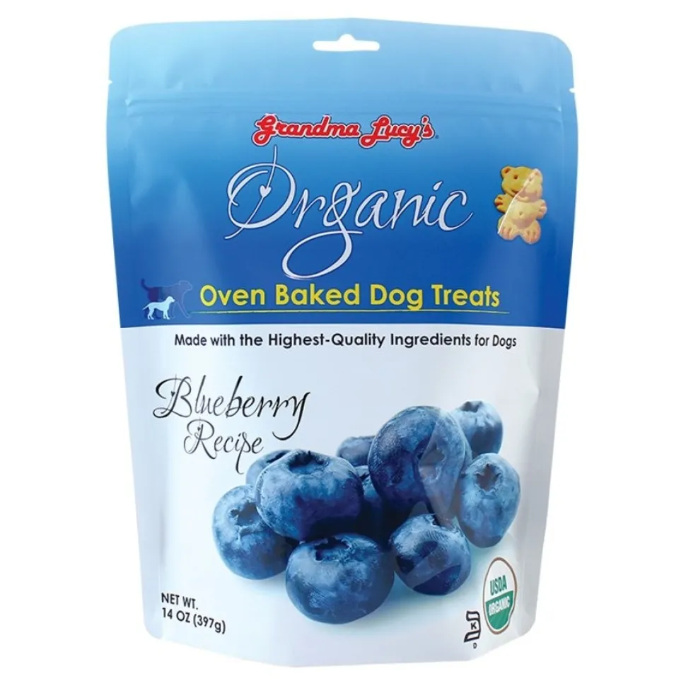 Grandma Lucy's Organic Oven Baked Dog Treats Blueberry Recipe 14-oz