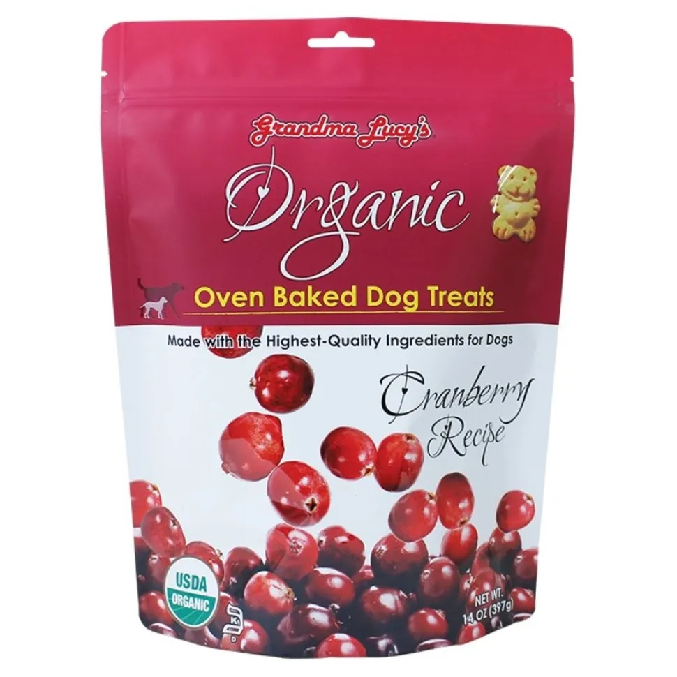 Grandma Lucy's Organic Oven Baked Dog Treats Cranberry Recipe 14-oz