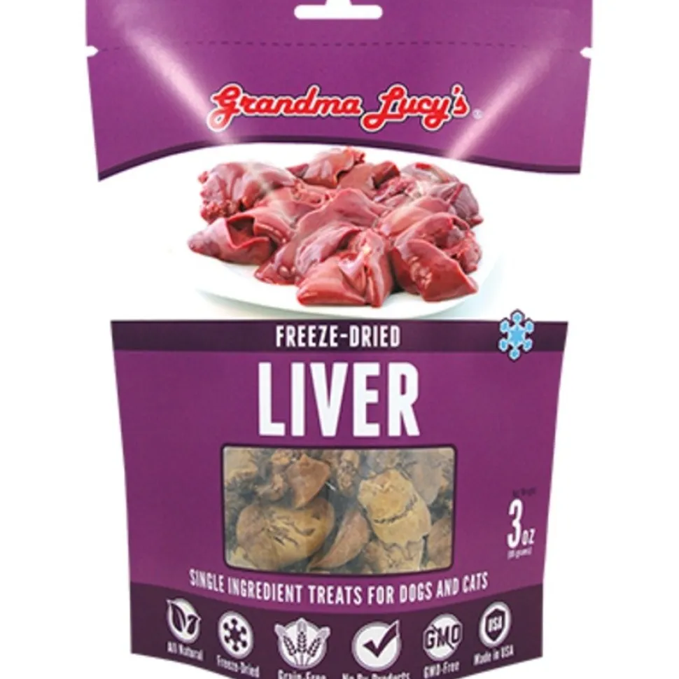Grandma Lucy's Single Ingredient Freeze-Dried Dog & Cat Treats Chicken Liver 2.5-oz