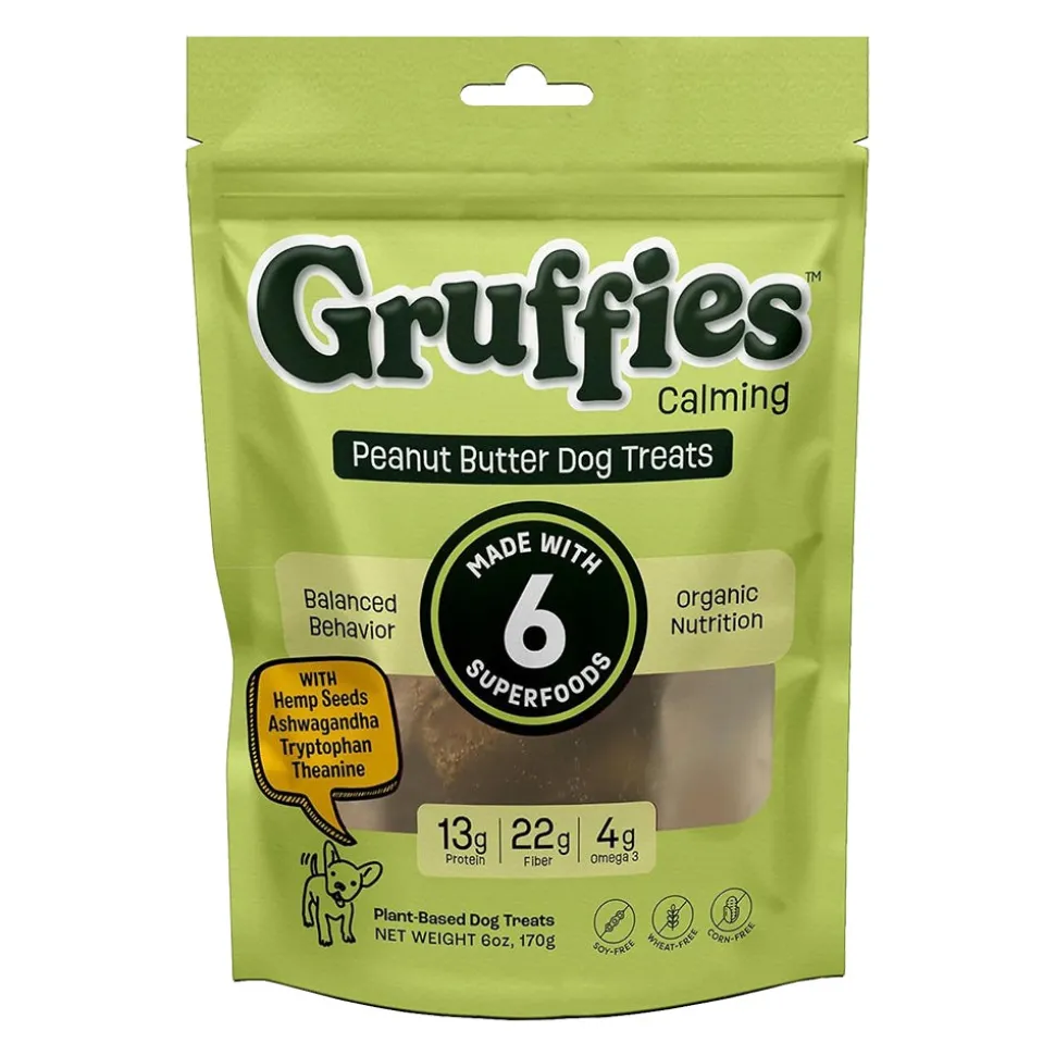 Green Gruff Gruffies Calming Dog Treats Peanut Butter 6-oz