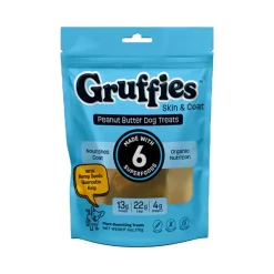 Green Gruff Gruffies Skin & Coat Dog Treats Peanut Butter 6-oz
