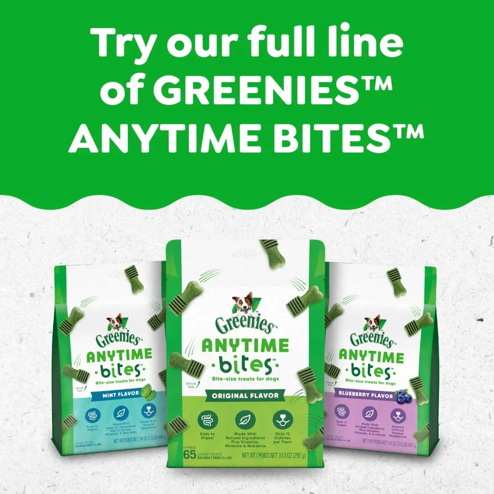 Greenies Anytime Bites Bite-Size Dog Dental Treats Mint 10.3-oz