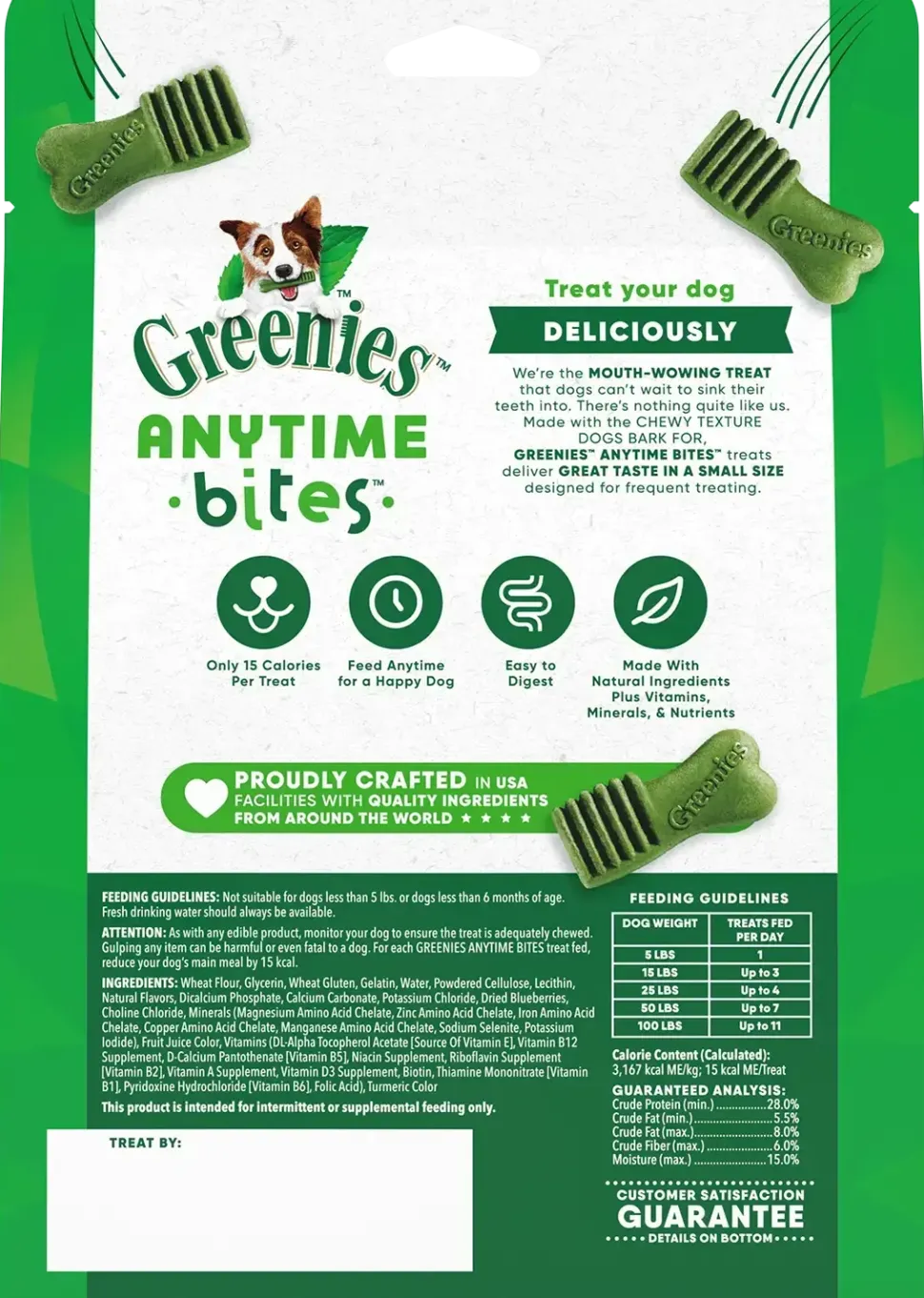 Greenies Anytime Bites Bite-Size Dog Dental Treats Blueberry 10.3-oz