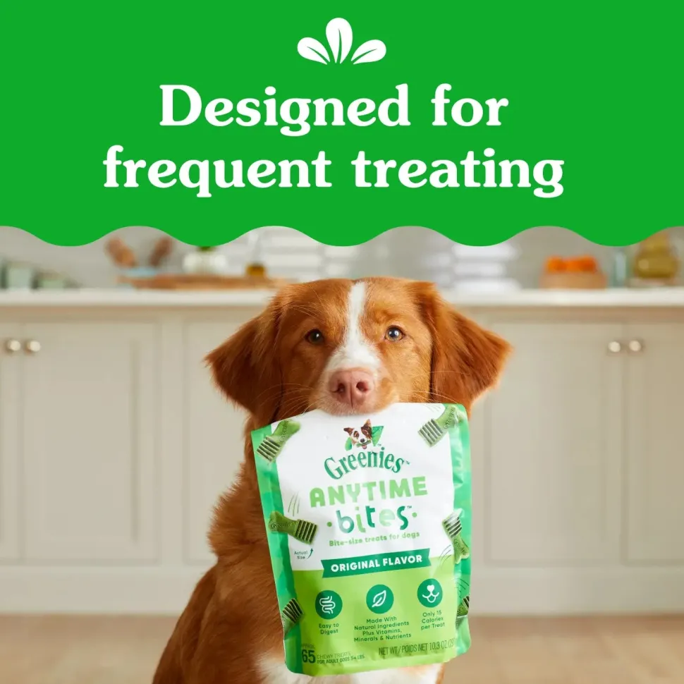 Greenies Anytime Bites Bite-Size Dog Dental Treats Blueberry 10.3-oz