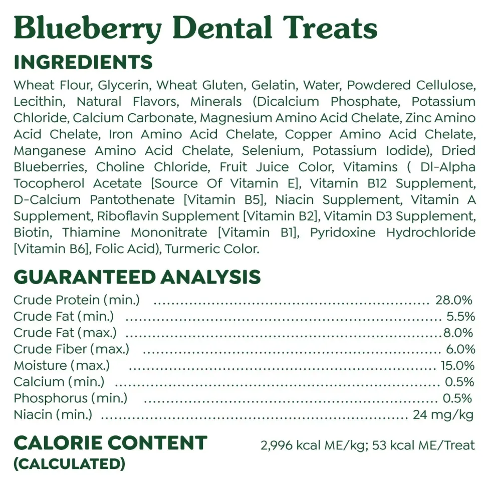Greenies Blueberry Dog Dental Treats Petite 12-oz 20 Count