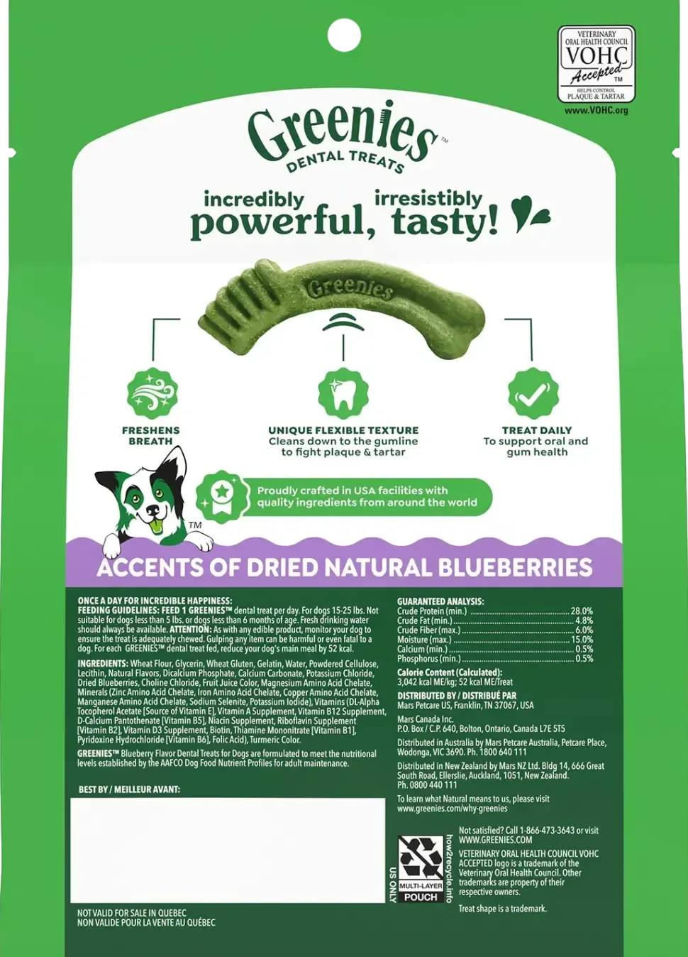 Greenies Blueberry Dog Dental Treats Petite 12-oz 20 Count