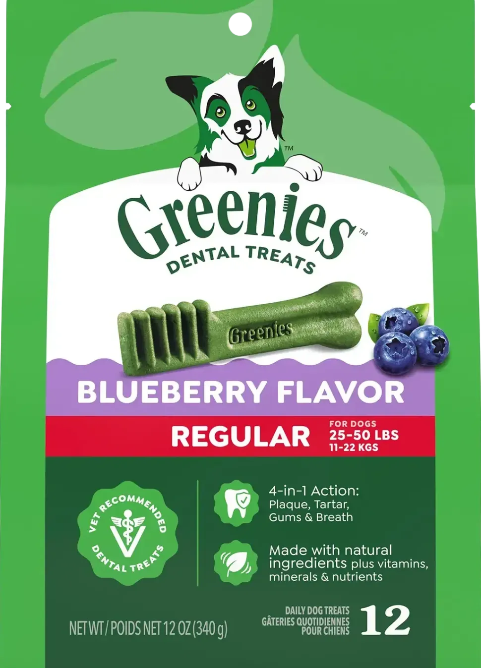 Greenies Blueberry Dog Dental Treats Regular 12-oz 12 Count