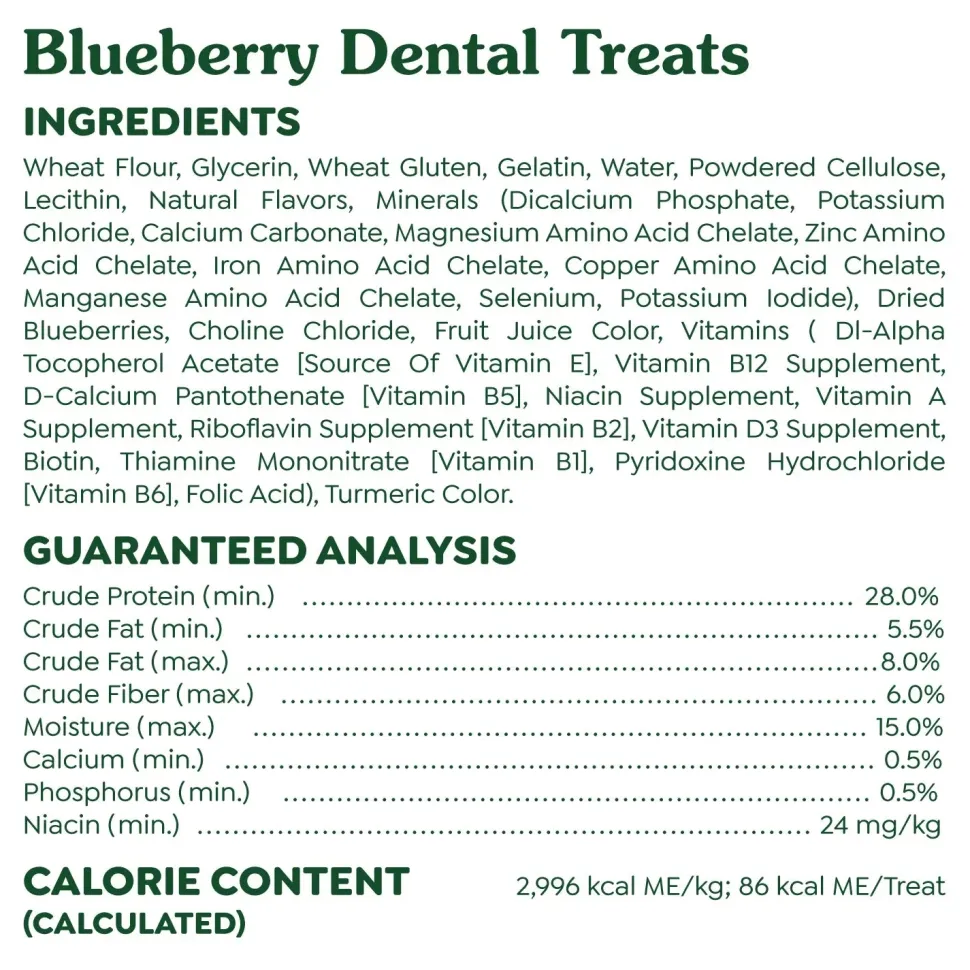 Greenies Blueberry Dog Dental Treats Regular 12-oz 12 Count