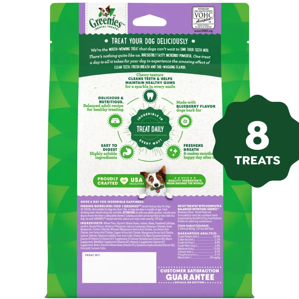Greenies Blueberry Dog Dental Treats Large 12-oz 8 Count