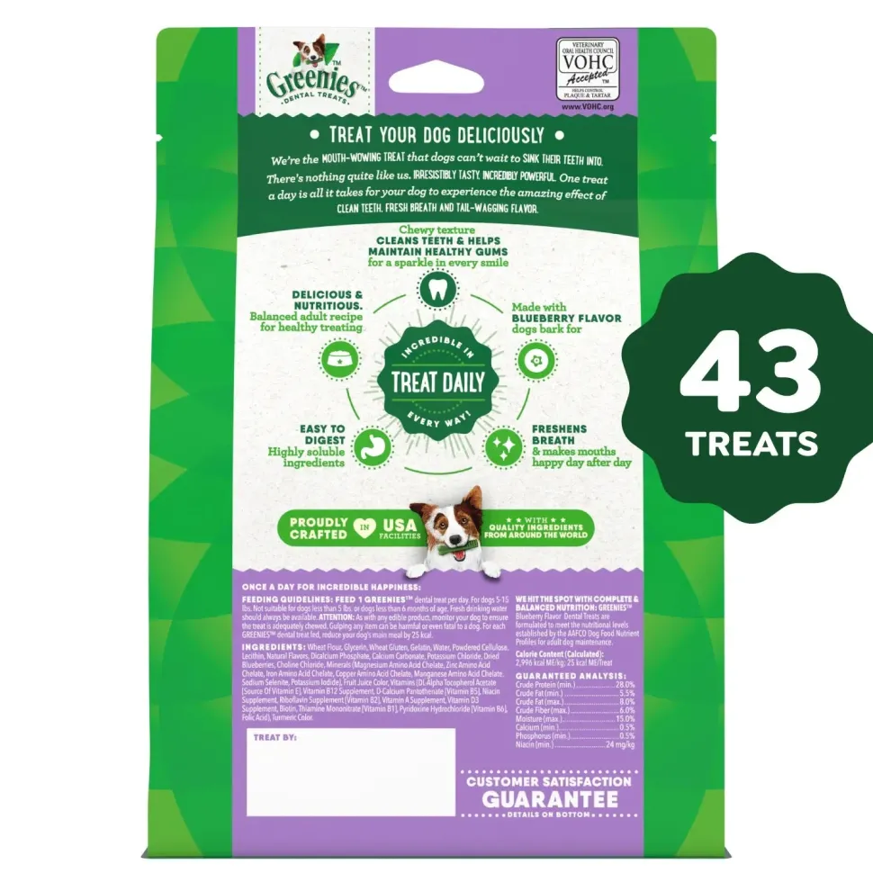 Greenies Blueberry Dog Dental Treats Teenie 12-oz 43 Count