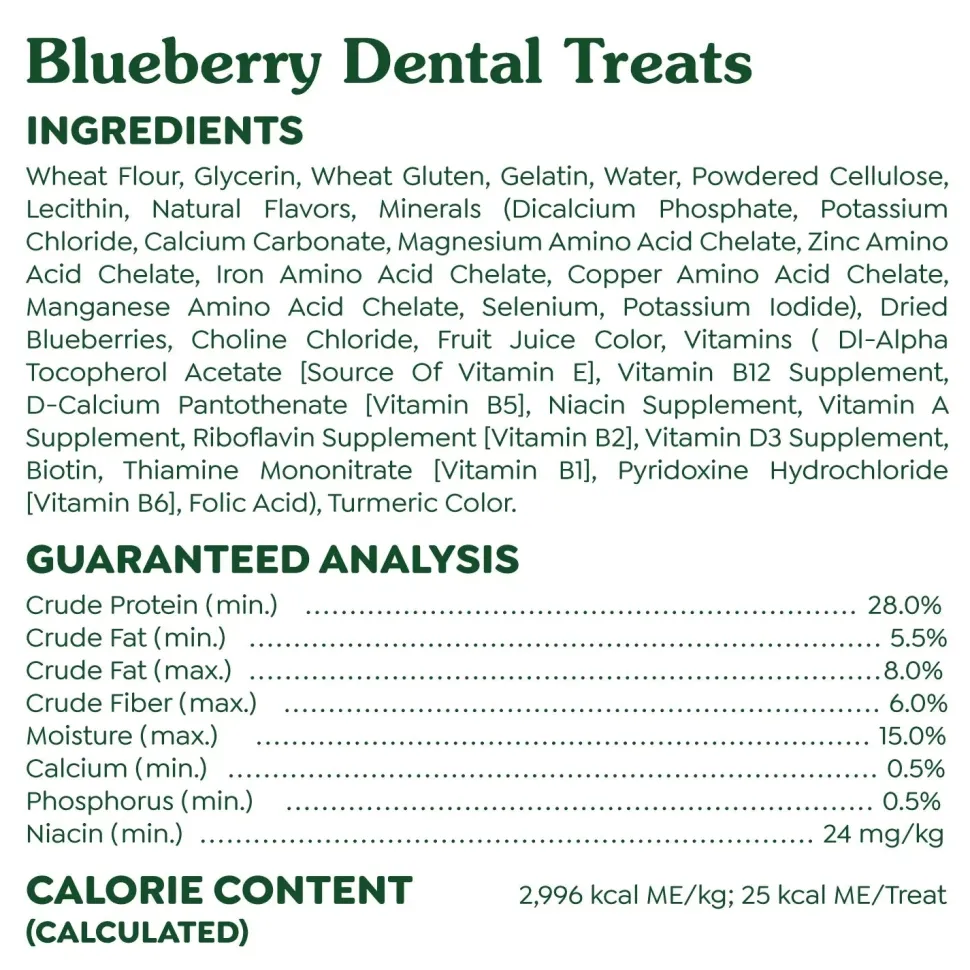 Greenies Blueberry Dog Dental Treats Teenie 12-oz 43 Count