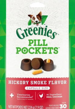 Greenies Capsule Pill Pockets Dog Treats Hickory Smoke 7.9-oz 30 Count