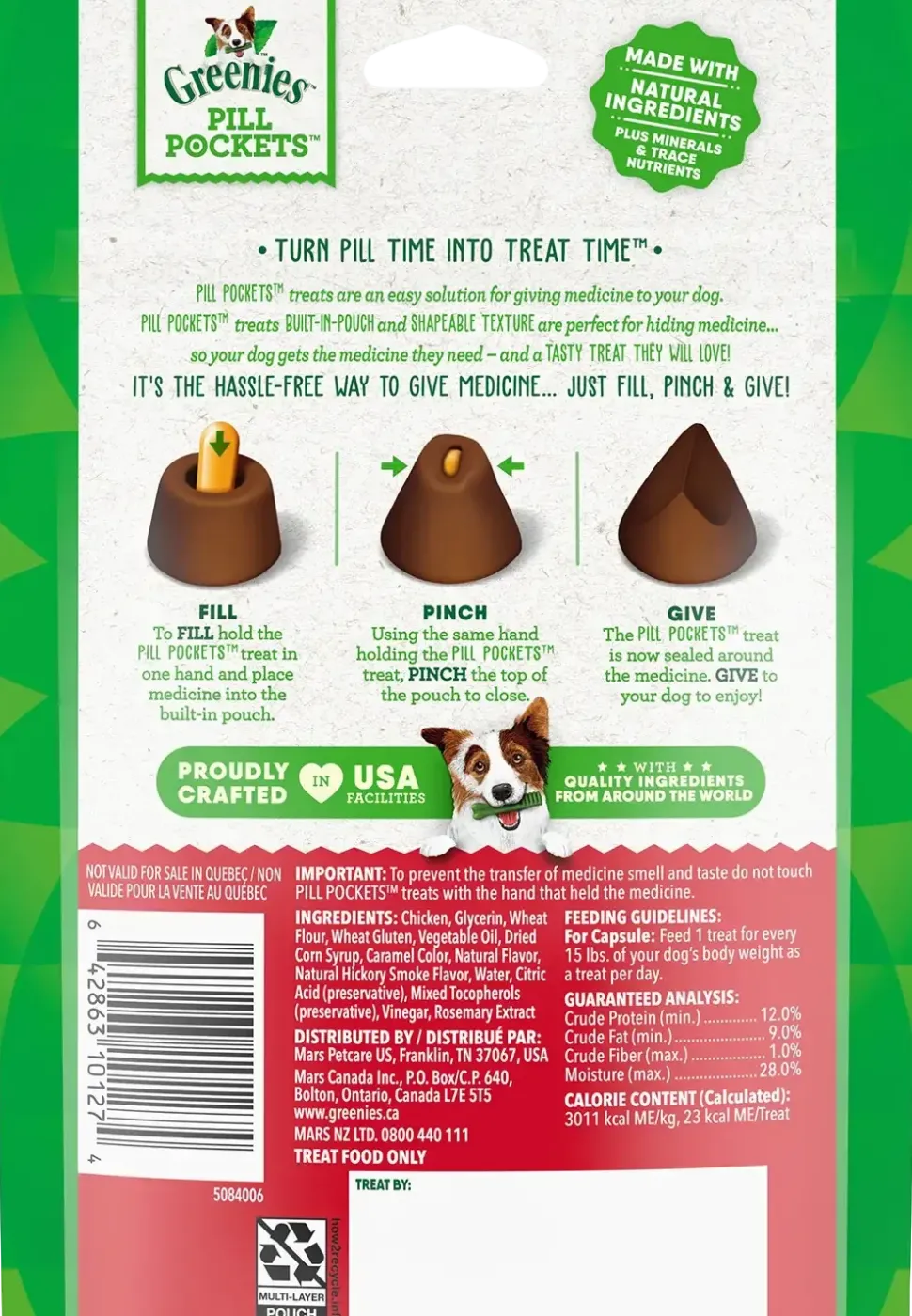 Greenies Capsule Pill Pockets Dog Treats Hickory Smoke 7.9-oz 30 Count