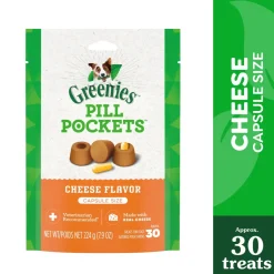 Greenies Capsule Pill Pockets Dog Treats Cheese 7.9-oz 30 Count