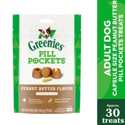 Greenies Capsule Pill Pockets Dog Treats Peanut Butter 7.9-oz 30 Count