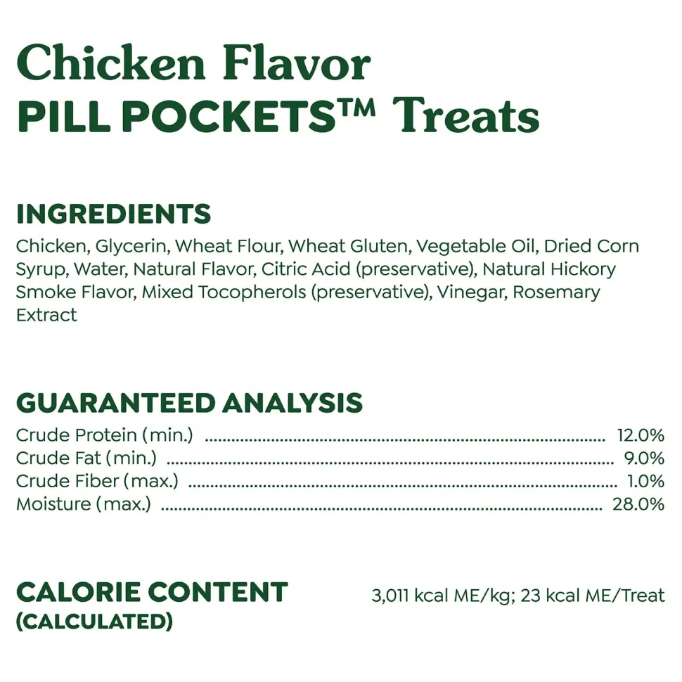 Greenies Capsule Pill Pockets Dog Treats Chicken 7.9-oz 30 Count