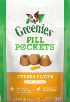 Greenies Capsule Pill Pockets Dog Treats Chicken 7.9-oz 30 Count