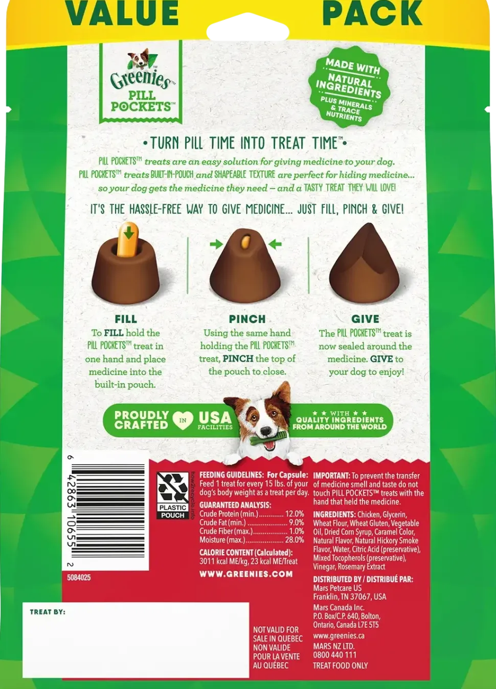 Greenies Capsule Pill Pockets Dog Treats Hickory Smoke 15.8-oz 60 Count