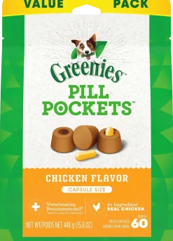 Greenies Capsule Pill Pockets Dog Treats Chicken 15.8-oz 60 Count