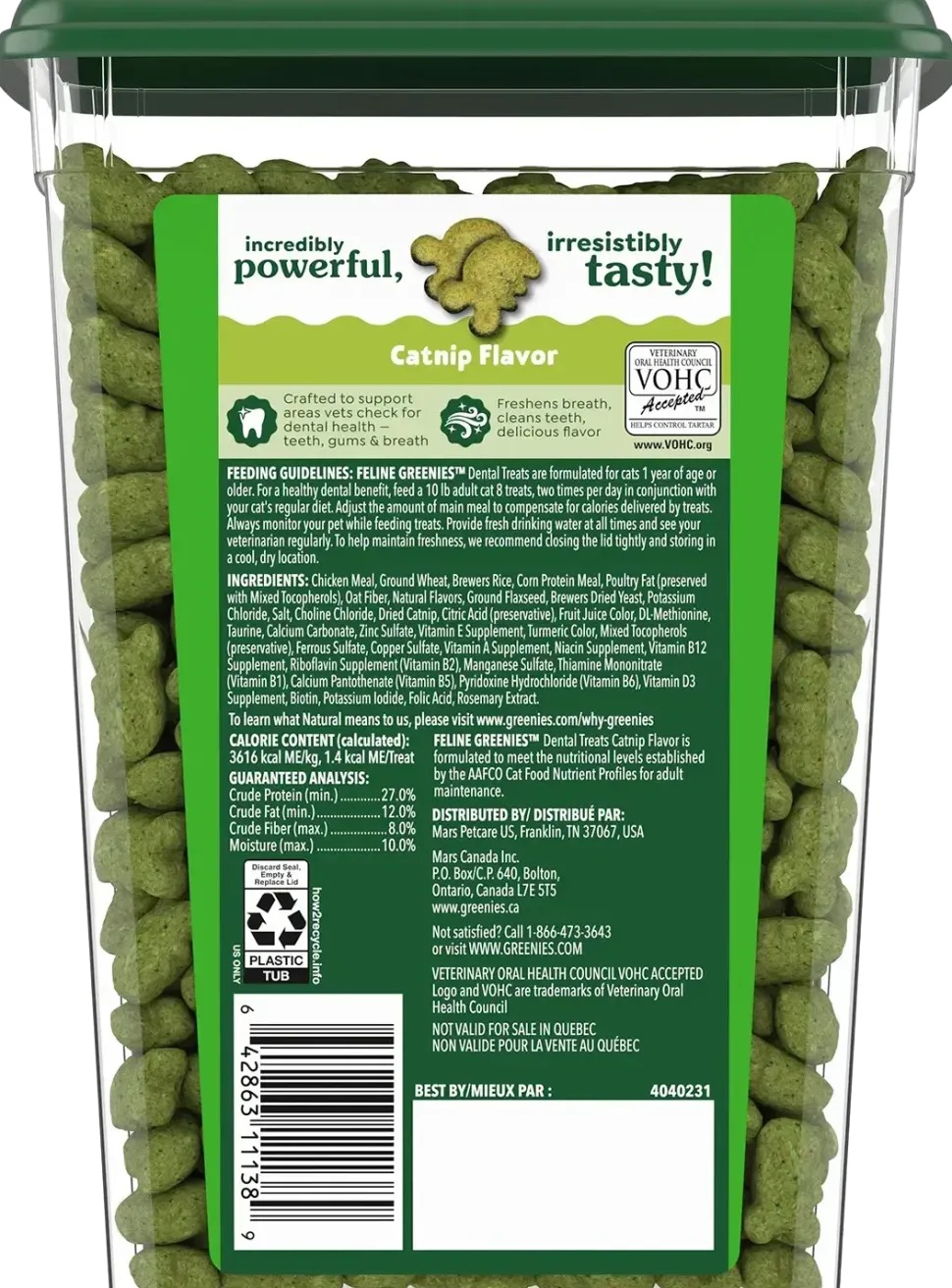 Greenies Feline Catnip Adult Cat Dental Treats 9.75-oz