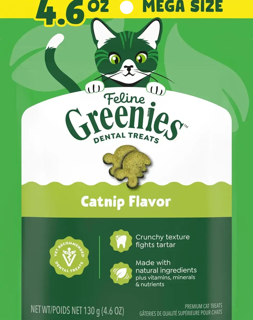 Greenies Feline Catnip Adult Cat Dental Treats 4.6-oz