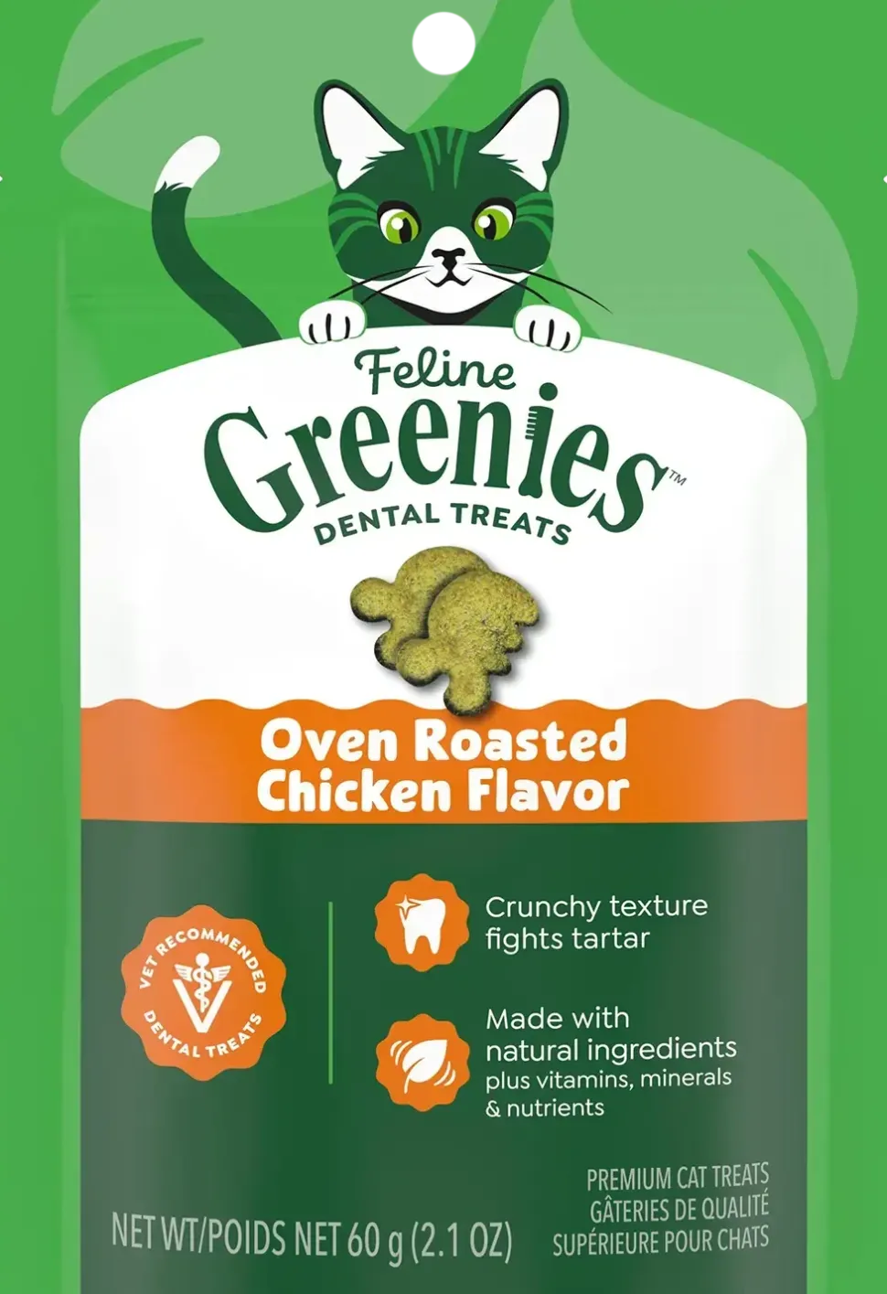 Greenies Feline Oven Roasted Chicken Adult Cat Dental Treats 2.1-oz
